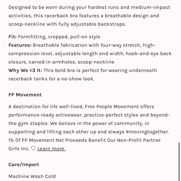 🆕 Free People FP Movement Run Racer Sports Bra Black Sz L - Picture 14 of 14